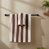 BTC Bath Towel Brown & White Striped - 70×140cm