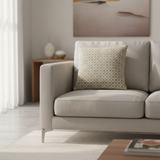 Woven Pattern Cushion Taupe Beige and Cream - 40cm