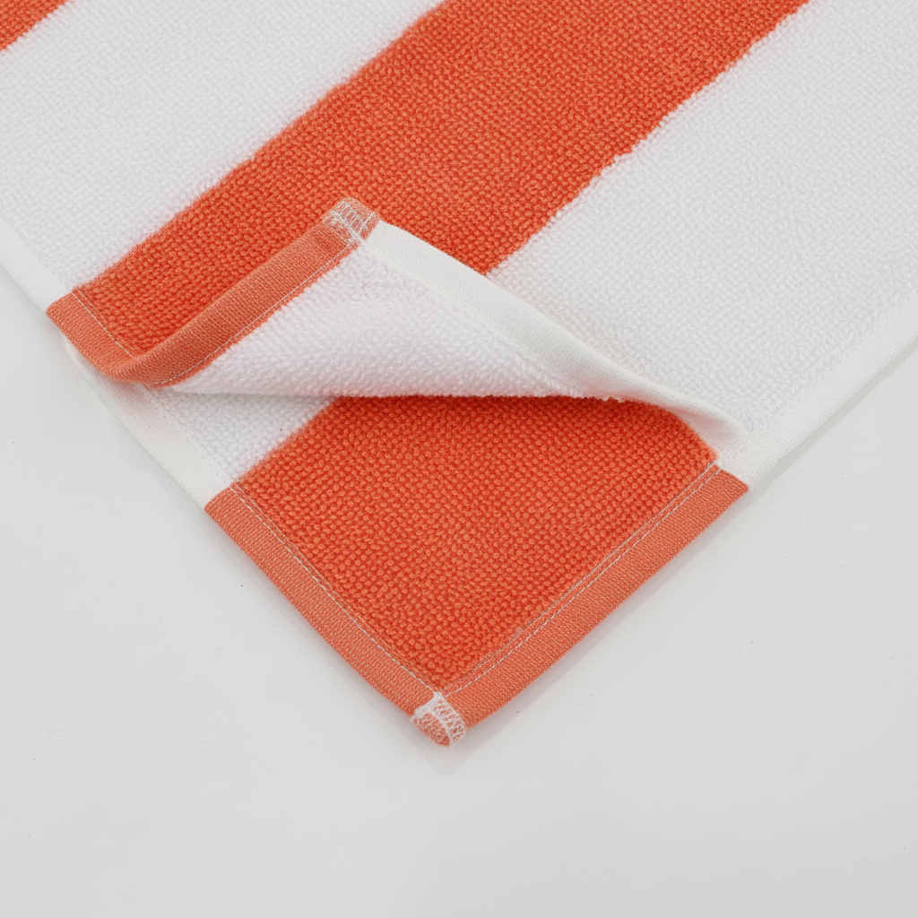 BTC Bath Towel Orange & White Striped - 70×140cm