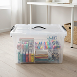 Plastic Storage Box with Lid & Handle – 30 Litres