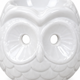 Ceramic Owl Oil Burner White  –  6cm