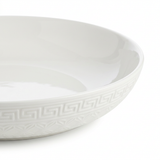 Ceramic Round Serving Platter with Embossed Detail White – 14 Inch