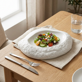 Textured Ceramic Serving Dish White - 32cm