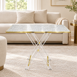Pilsco Acrylic 4-Piece Table Set with Gold Trim – 50×50×40cm
