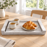 Luhpar Rectangular Wooden Serving Tray with Handles - 48×30cm