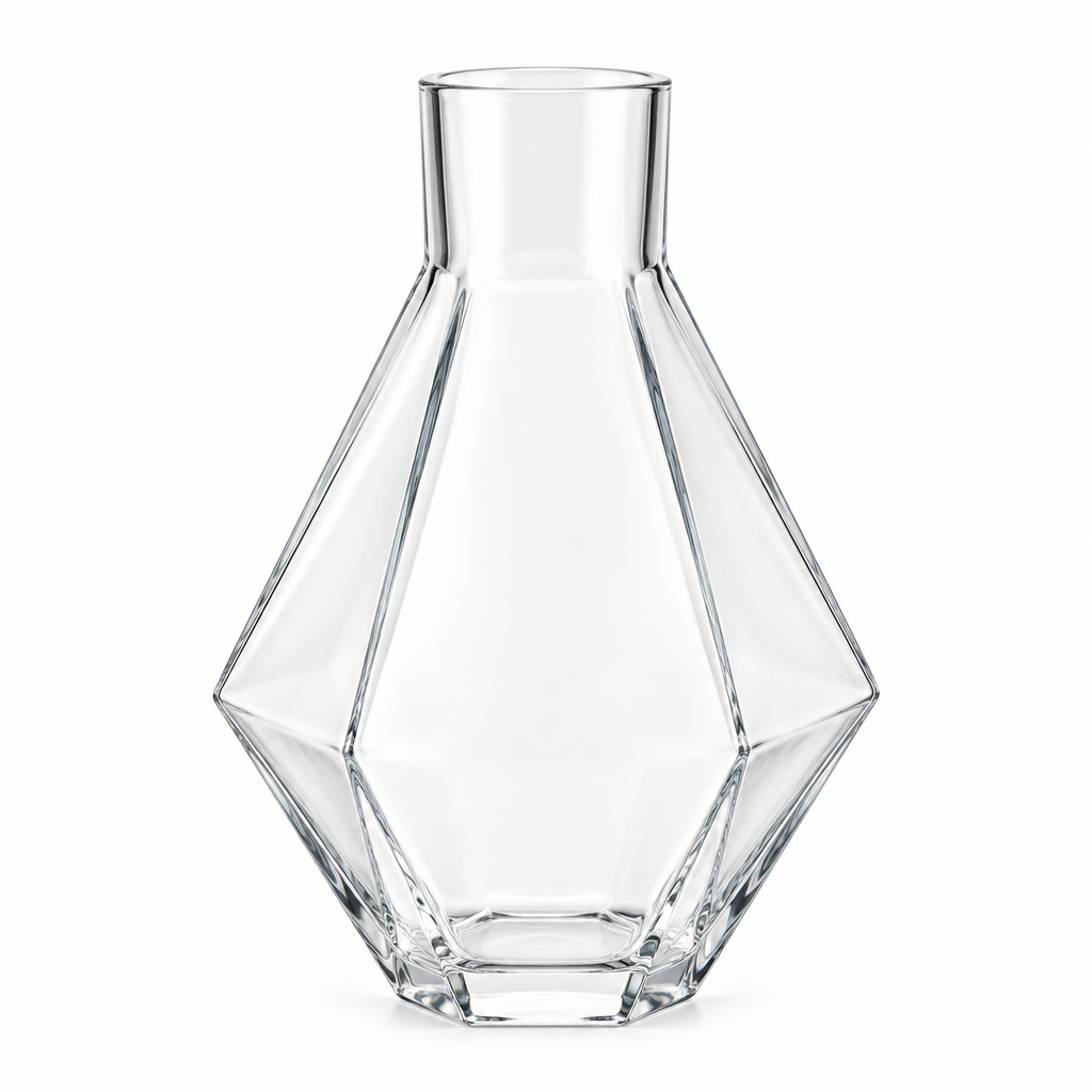 Deli Clear Glass Diamond-Cut Decanter – 1400ml