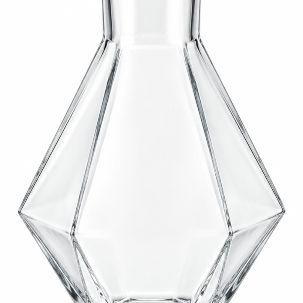 Deli Clear Glass Diamond-Cut Decanter – 1400ml