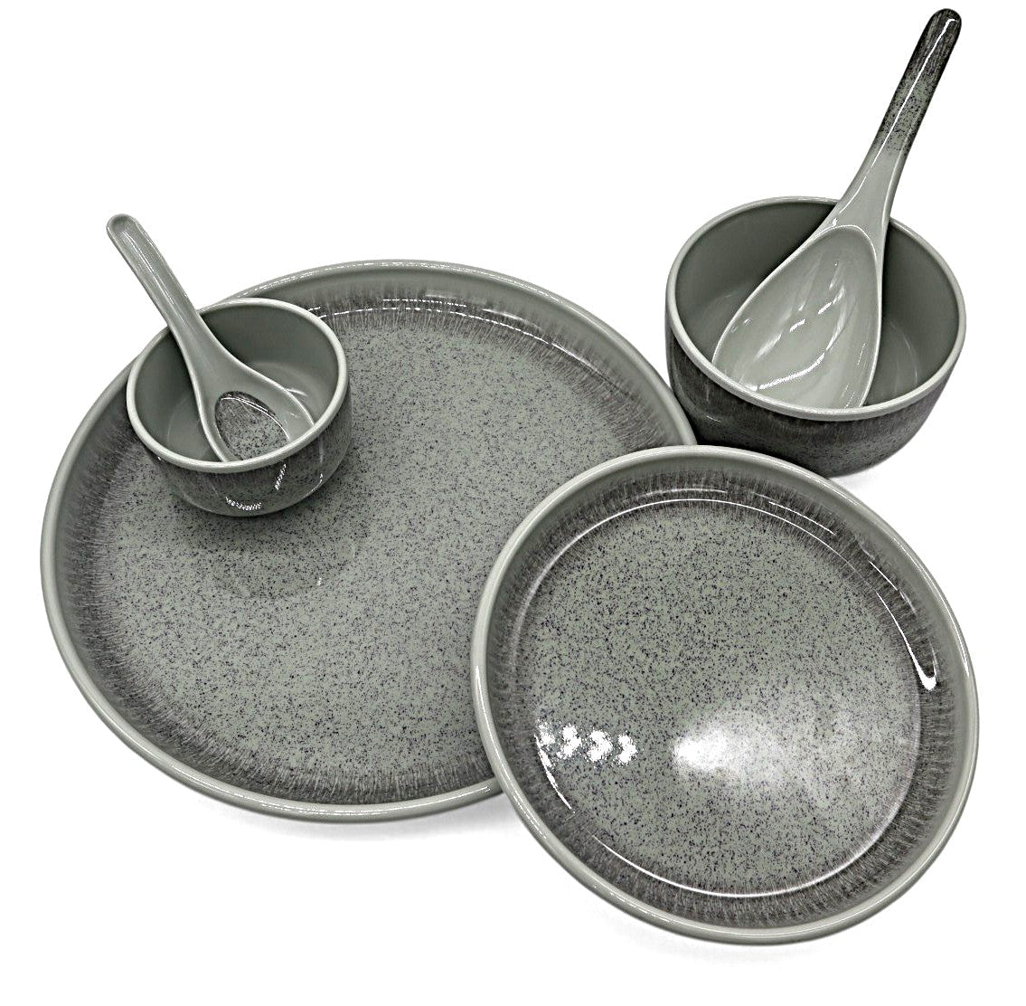 4Ever 22pcs Melamine Round Dinnerware Sets, Matte/Grey Rustic Design - Al Kabayel Discount Centre4Ever 22pcs Melamine Round Dinnerware Sets, Matte/Grey Rustic DesignDinnerware Sets4EVERAl Kabayel Discount Centre