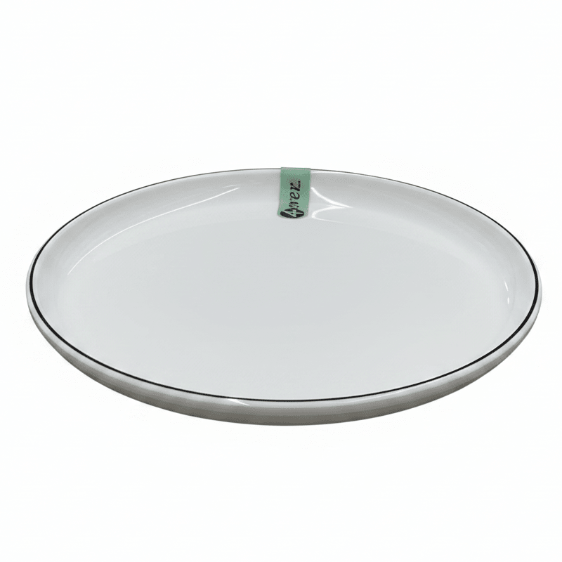 4Ever White Melamine Dessert Plate with Black Rim — 10.75 Inch - Al Kabayel Discount Centre4Ever White Melamine Dessert Plate with Black Rim — 10.75 InchPlates4EVERAl Kabayel Discount Centre