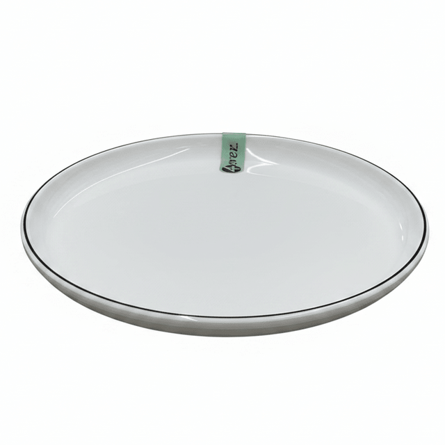 4Ever White Melamine Dessert Plate with Black Rim — 10.75 Inch - Al Kabayel Discount Centre4Ever White Melamine Dessert Plate with Black Rim — 10.75 InchPlates4EVERAl Kabayel Discount Centre