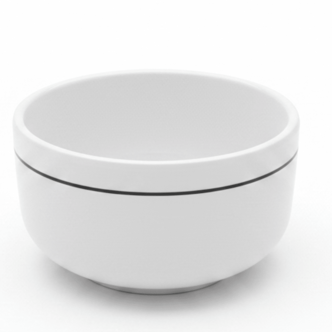 4Ever White Melamine Soup Bowl with Black Rim | 3.5 Inch | Durable & Elegant Tableware - Al Kabayel Discount Centre4Ever White Melamine Soup Bowl with Black Rim | 3.5 Inch | Durable & Elegant TablewareBowls4EVERAl Kabayel Discount Centre