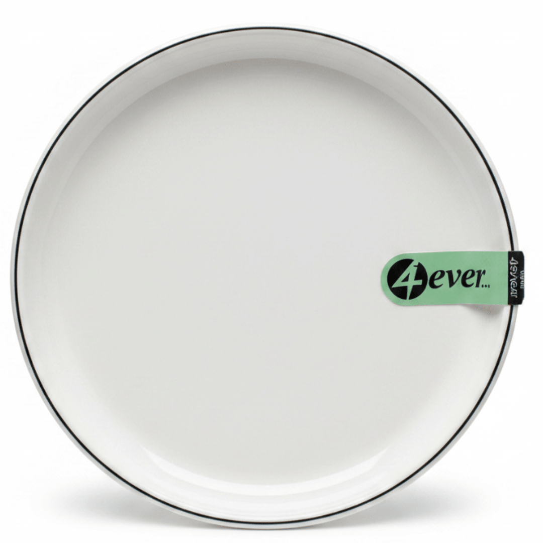 4Ever White Round Melamine Dessert Plate with Black Rim — 7.5 Inch - Al Kabayel Discount Centre4Ever White Round Melamine Dessert Plate with Black Rim — 7.5 InchPlates4EVERAl Kabayel Discount Centre