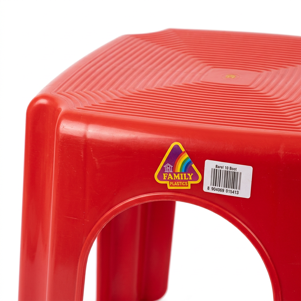 Family Plastic Stool Red – 25×30cm