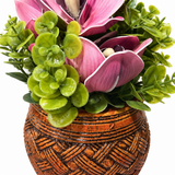 Artificial Flower Plant with Ceramic Pot - 20cm