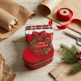 Metal Christmas Stocking Candy Box Red - 12cm