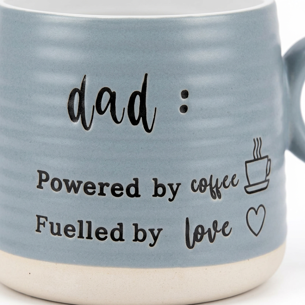 Danny Home Ceramic Dad Mug Grey with Cream Base - 425ml