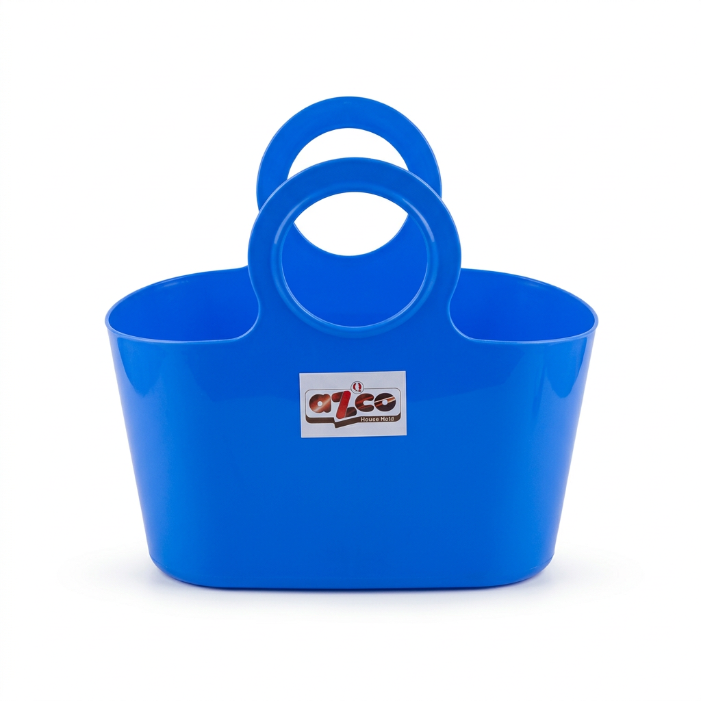 Azco Plastic Shopping Basket with Handles Blue – 30×15cm