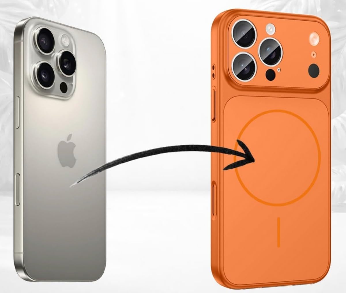 iPhone 16 Pro Max Case – High-End Quality MagSafe Back Cover (Orange)