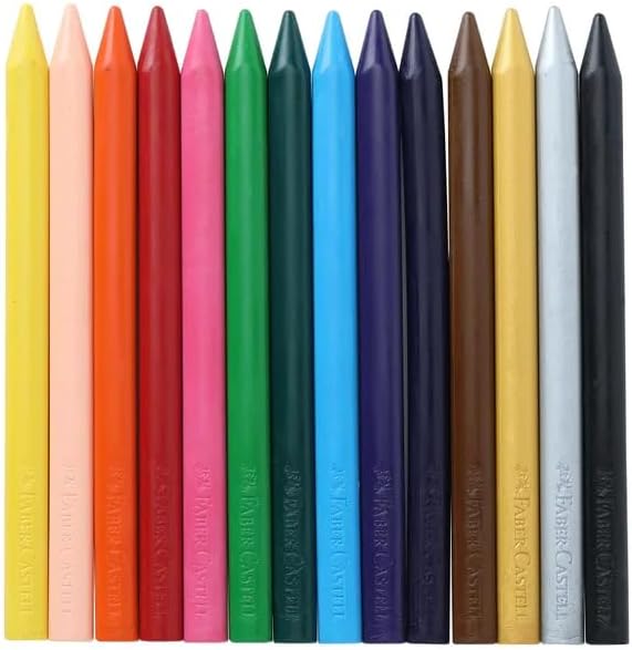 Faber-Castell Erasable Plastic Crayons – 14 Colors in Cylinder Tube