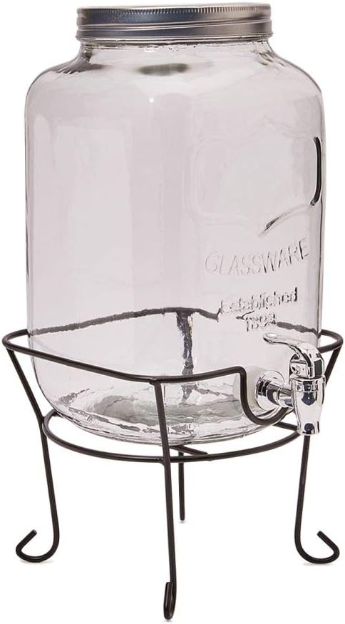 Orchid 8-Litre Glass Beverage Dispenser with Stand & Tap