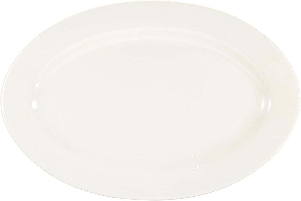 Symphony Collection – 46 cm White Ceramic Oval Serving Platter
