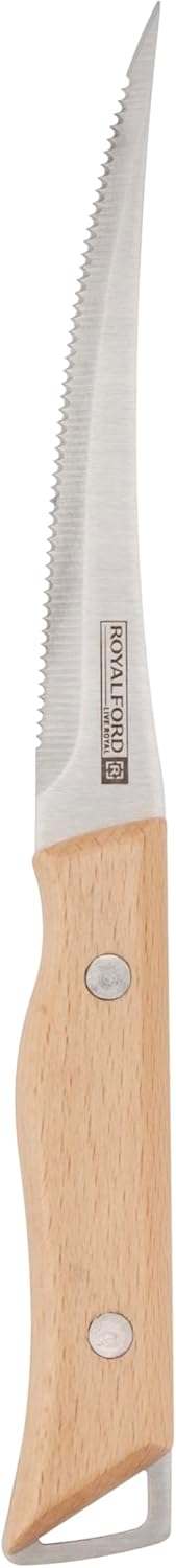 Royalford 5" Stainless Steel Fruit Knife with Wooden Handle – Dishwasher Safe (RF12096)