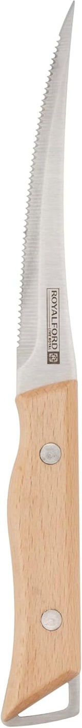 Royalford 5" Stainless Steel Fruit Knife with Wooden Handle – Dishwasher Safe (RF12096)