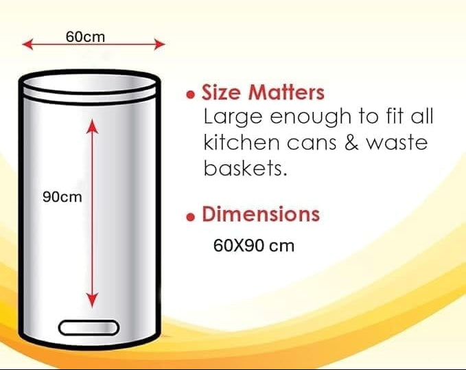 Garbage Bags Roll, 20 Bags, 30 Gallons, 60 x 90 cm (Small) - Black