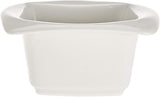 Symphony White Ceramic Square Serving Bowl Set – 3 Pieces with Bamboo Tray 150 Ml