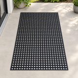 Black Rubber Mat with Open-Hole Design, 100 × 150 cm