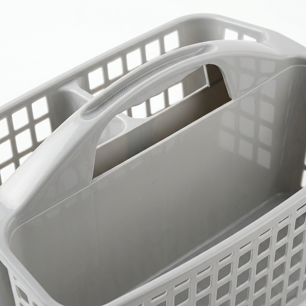 Plastic Handy Storage Basket with Carry Handle Grey – 32×20cm
