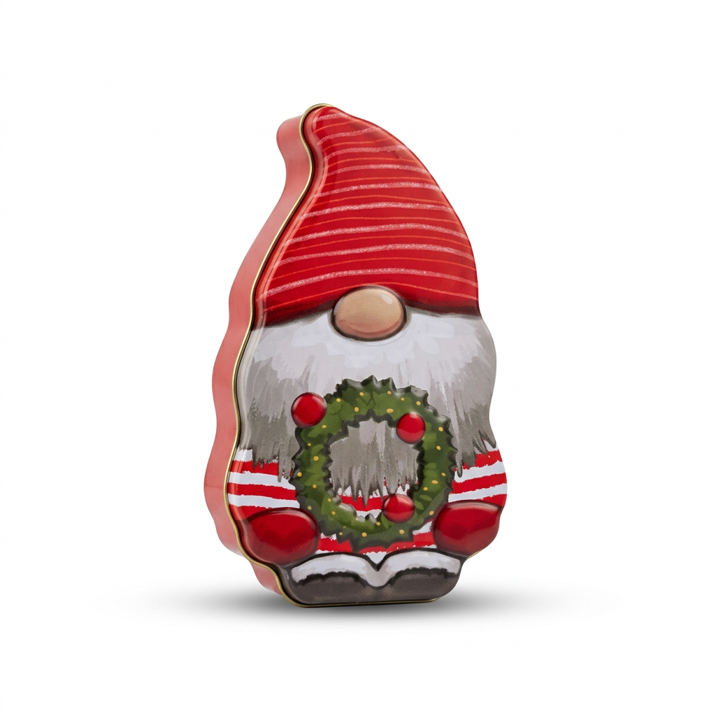 Christmas Gnome Metal Candy Box - 15×8cm