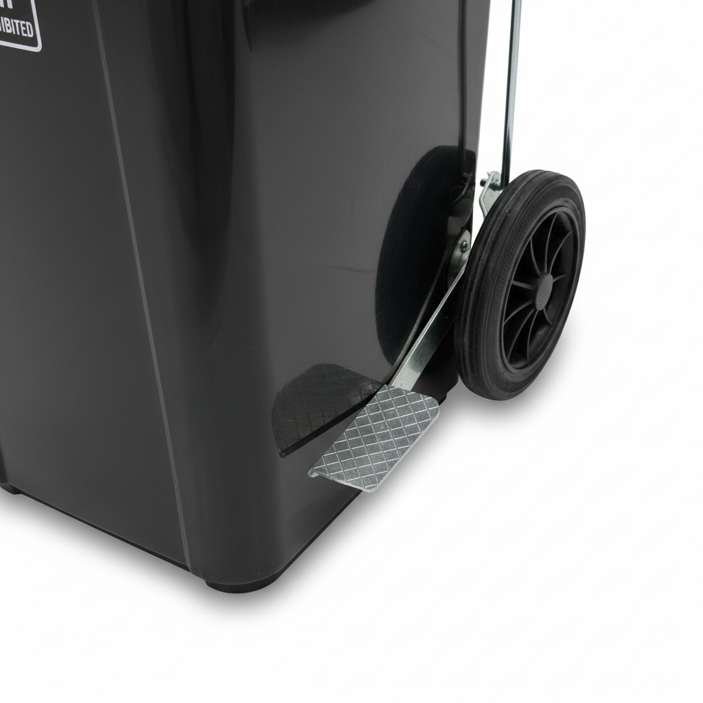 Marcolo Bali Plastic Pedal Dust Bin with Lid Black - 240 Litres