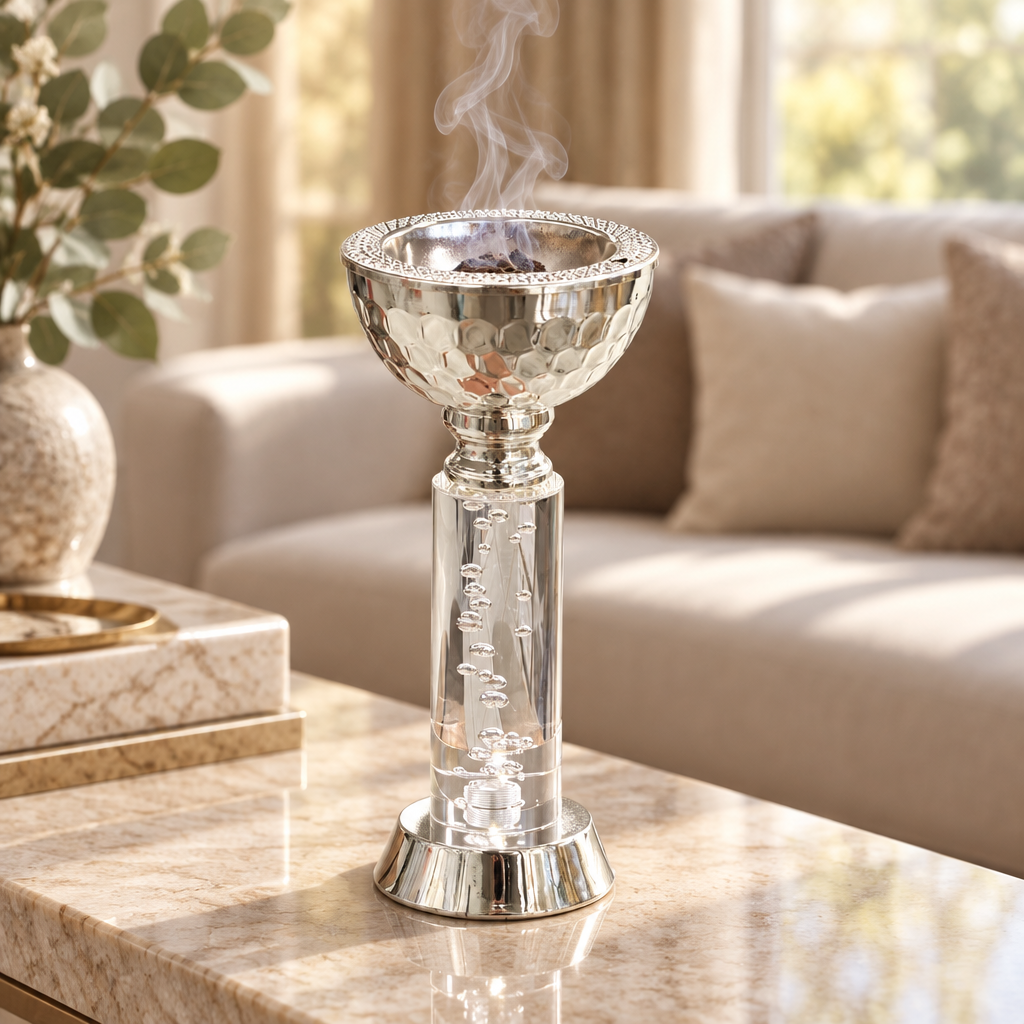 Acrylic Footed Metal Incense Burner - 20×8cm