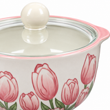 Ceramic Bowl with Glass Lid - 7 Inch