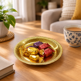 Round Metal Snack Tray Gold – 15cm