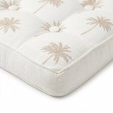 Square Palm Tree Print Seat Cushion Ivory & Beige - 40×40cm