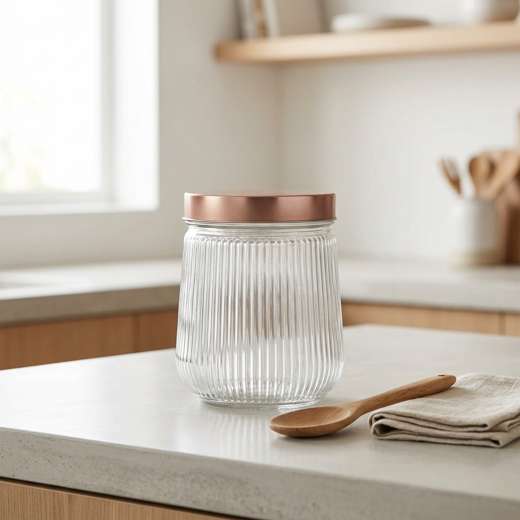 Velvet Glass Jar with Metal Lid - 650ml