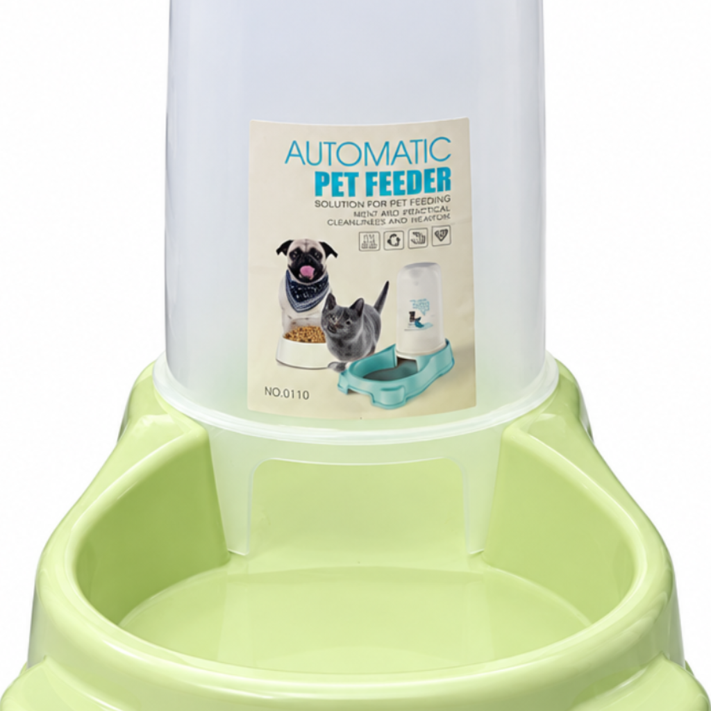 Plastic Pet Food Feeder Green - 25×25cm
