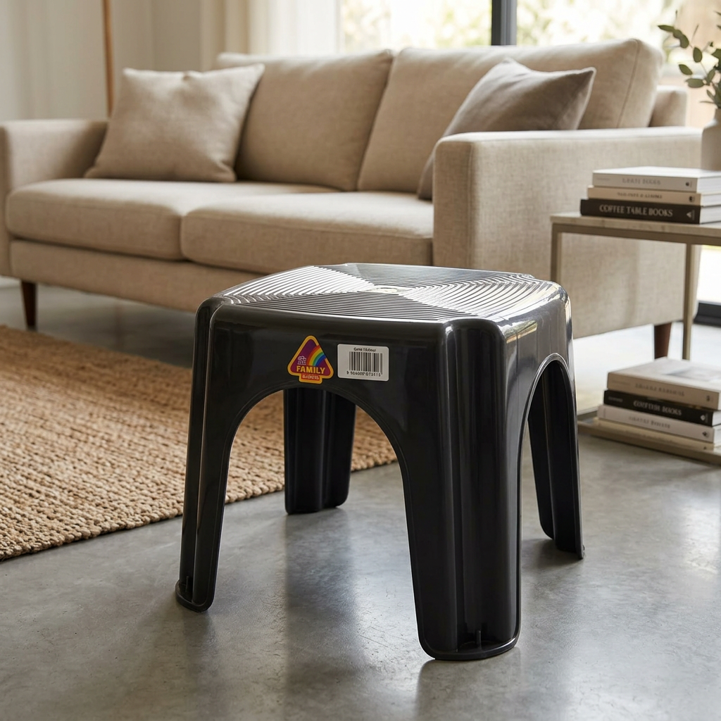 كرسي بلاستيك عائلي أسود - 25×30 سم