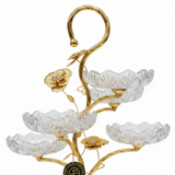Future Star 5-Tier Metal & Glass Candy Plate, Gold - 40cm