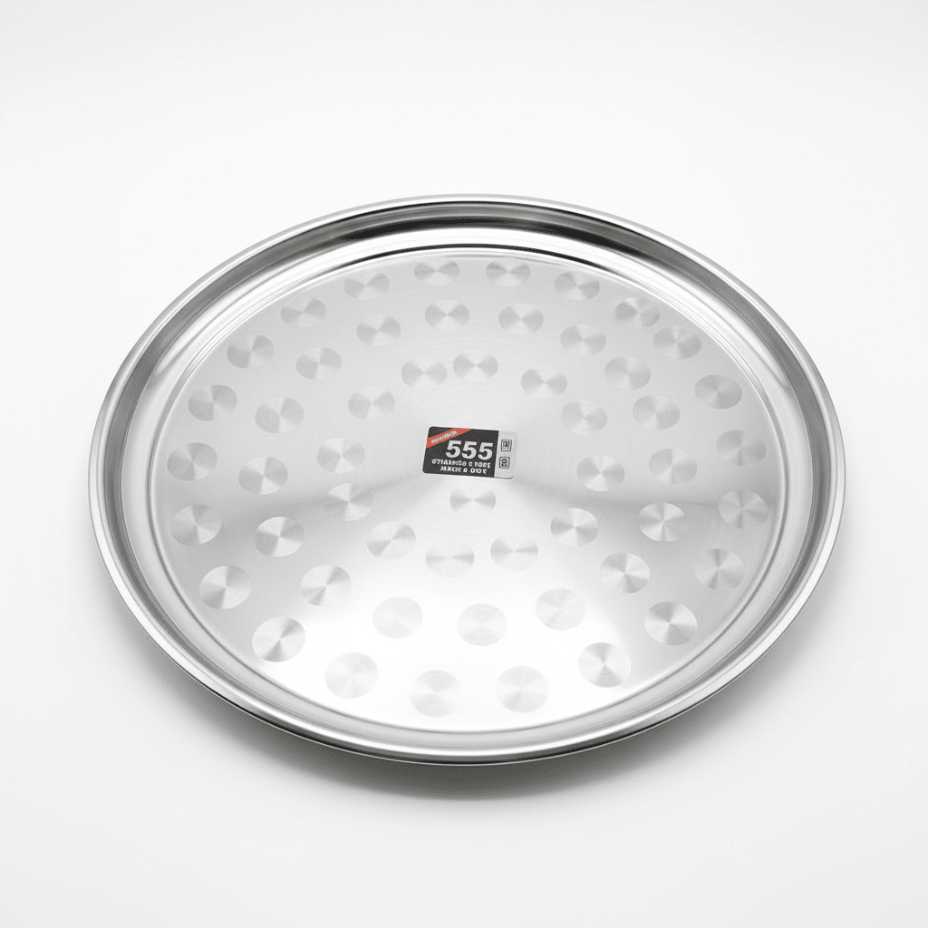 555 Stainless Steel Round Thali Plate – 65cm - Al Kabayel Discount Centre555 Stainless Steel Round Thali Plate – 65cmPlates555Al Kabayel Discount Centre