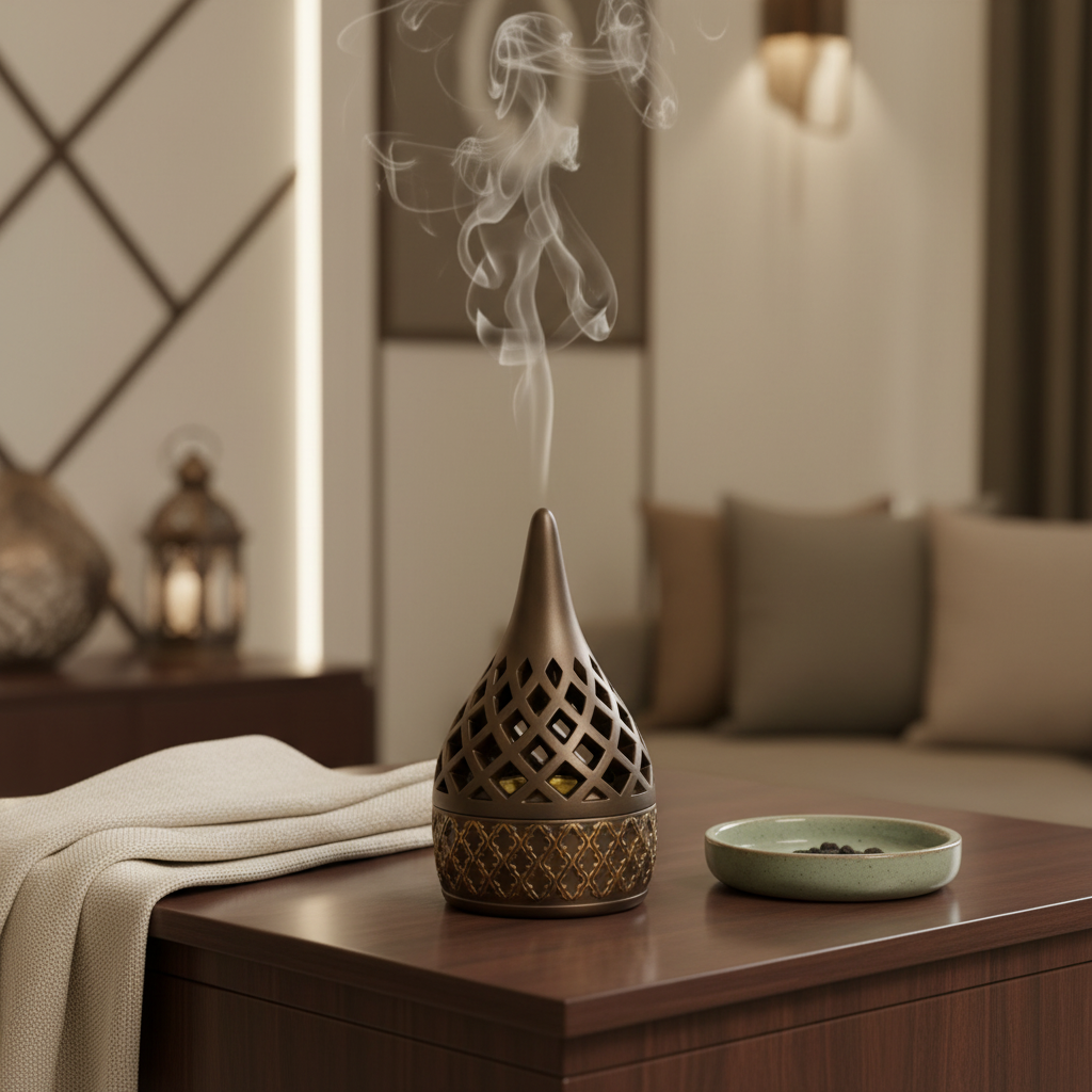 Radin Chalk Incense Burner - 12cm - Brown / Black