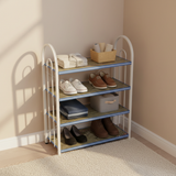 4-Tier Wooden & Metal Shoe Rack - 60×50×20cm