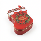 Metal Christmas Stocking Candy Box Red - 12cm