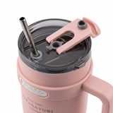 Sitarayuri Vacuum Bottle with Handle & Straw Pink - 1100ml