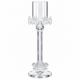 Crystal Candle Holder with Floral Details - 28×6cm