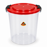Family Plastic Storage Basket with Locking Lid - 25Litres - Green / Red / Blue