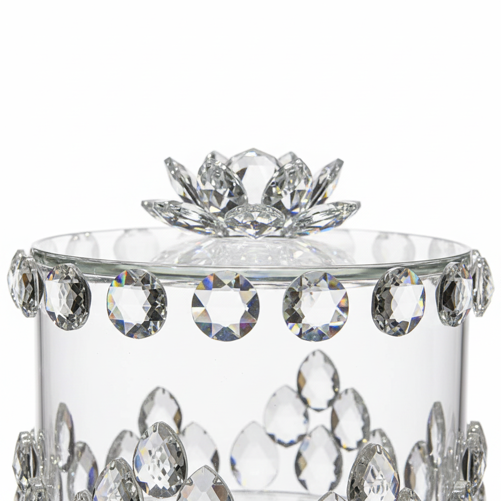 Glass Candy Pot with Lid - 15x10cm