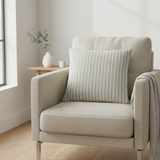 Striped Cushion Light Grey & Cream - 40cm